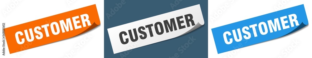 customer paper peeler sign set. customer sticker