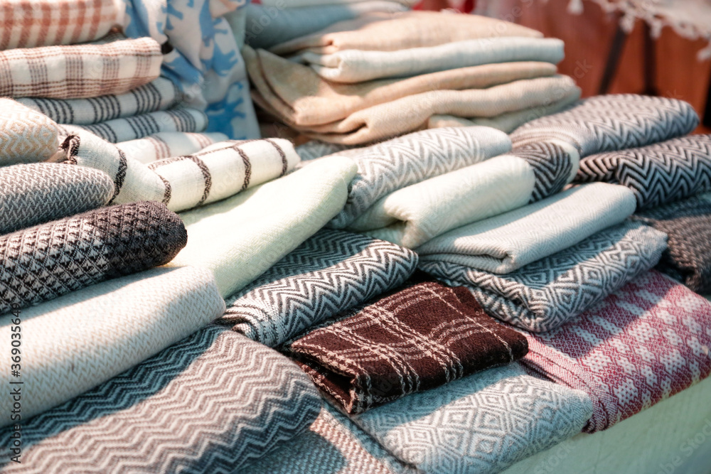 Cashmere scarf and fabric with traditional textures Cashmere scarf and fabric with traditional textures