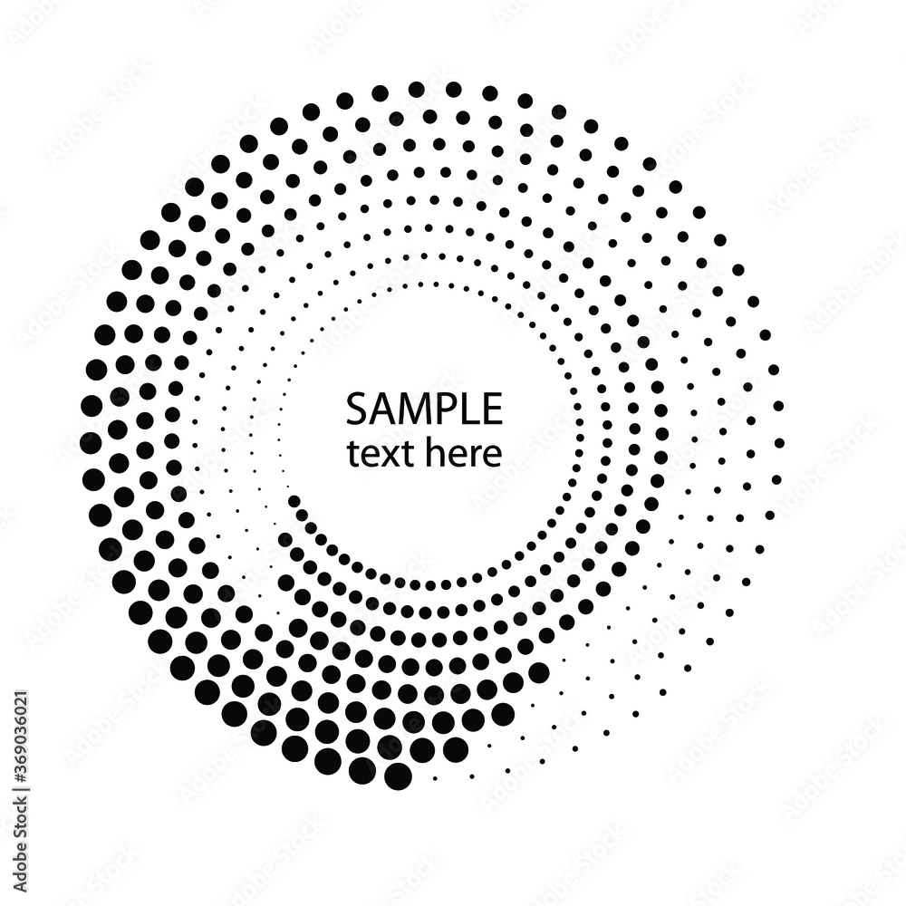 Halftone dots in circle form. round logo . vector dotted frame . design element Halftone dots in circle form. round logo . vector dotted frame . design element