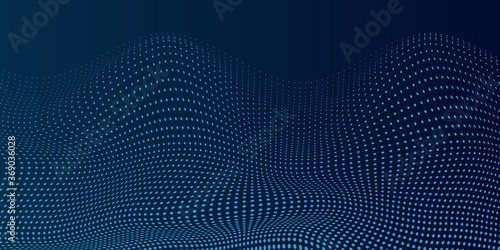 Abstract modern technology blue particles mesh background