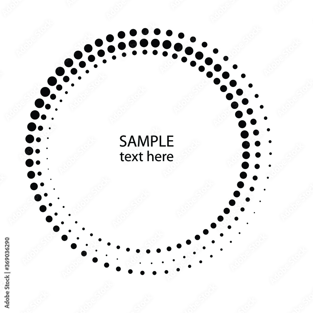 Halftone dots in circle form. round logo . vector dotted frame . design element Halftone dots in circle form. round logo . vector dotted frame . design element