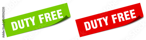 duty free paper peeler sign set. duty free sticker