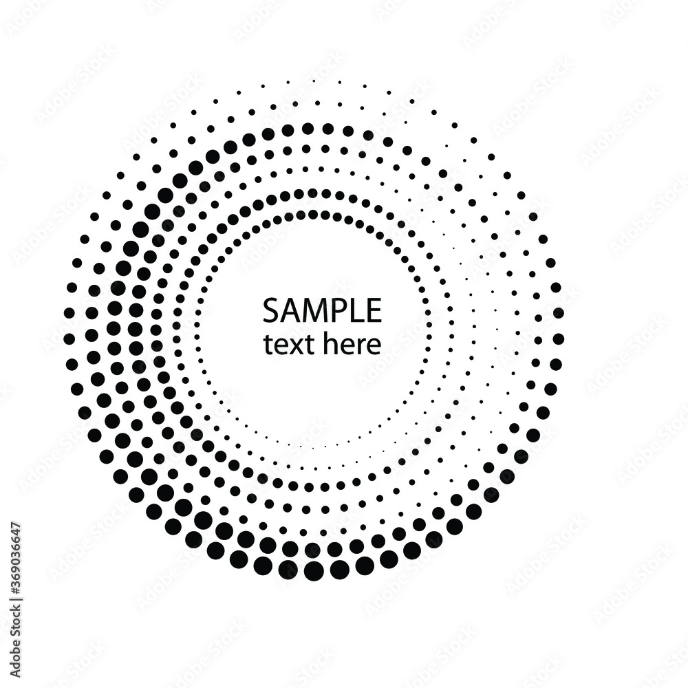 Halftone dots in circle form. round logo . vector dotted frame . design element Halftone dots in circle form. round logo . vector dotted frame . design element