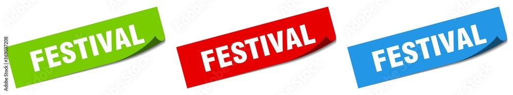 festival paper peeler sign set. festival sticker festival paper peeler sign set. festival sticker