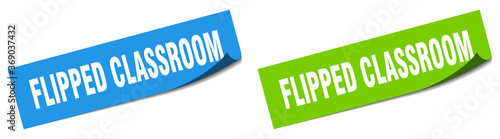 flipped classroom paper peeler sign set. flipped classroom sticker