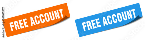 free account paper peeler sign set. free account sticker