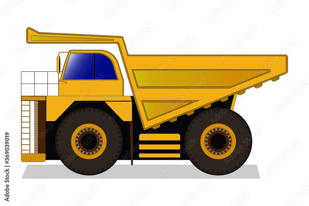 large dump truck drawing in vector