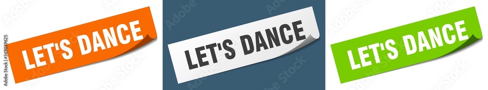 let's dance paper peeler sign set. let's dance sticker