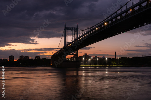 Triborough Bridge during a Beautiful Sunset over the East River connecting Astoria Queens New York to Wards and Randall's Island © James