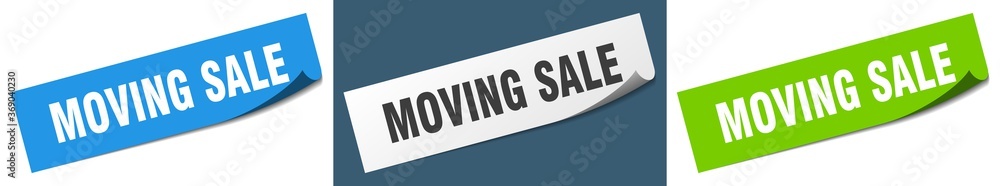moving sale paper peeler sign set. moving sale sticker