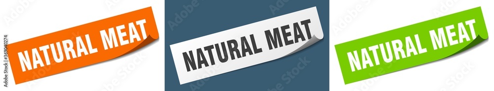 natural meat paper peeler sign set. natural meat sticker