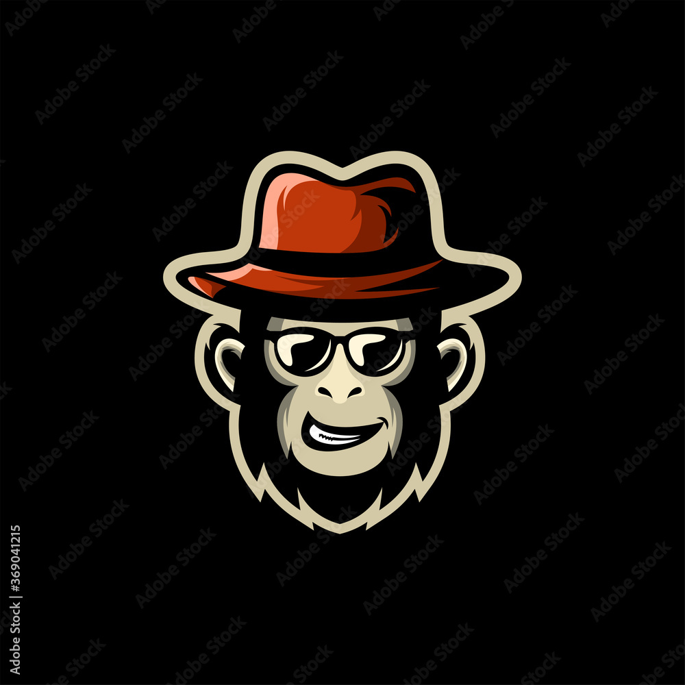 awesome cool monkey logo illustrator