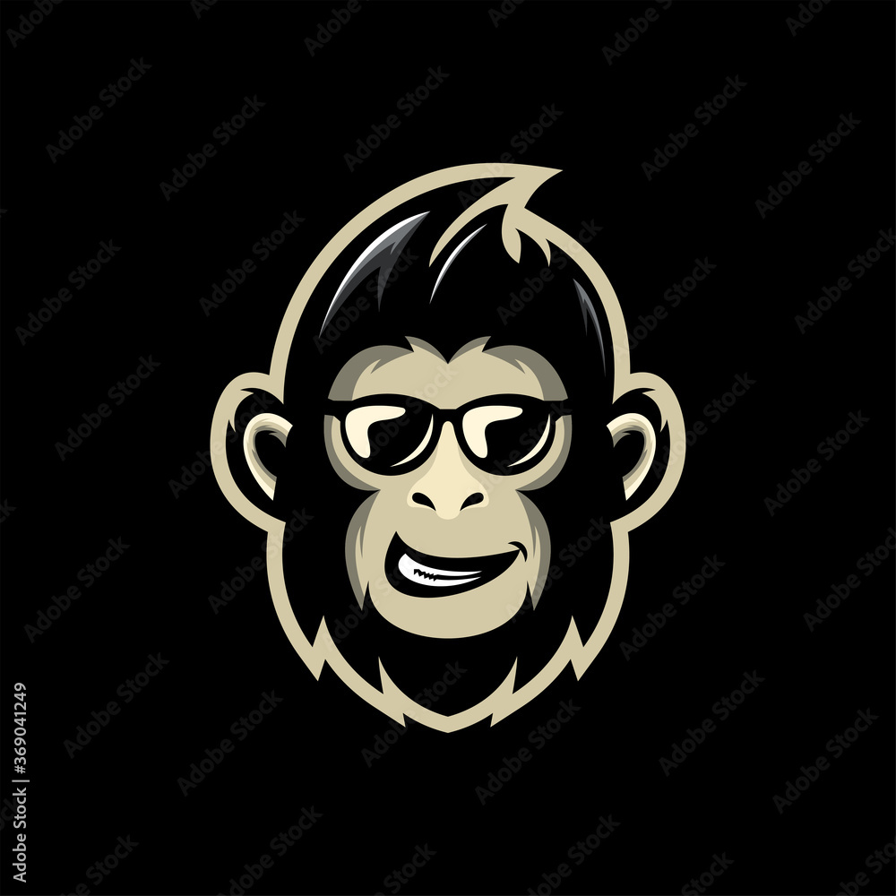 Fototapeta premium awesome cool monkey logo illustrator