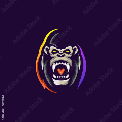 awesome gorilla logo vector illustrator