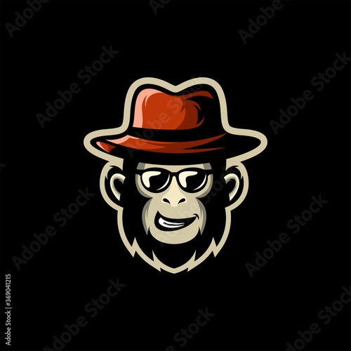 awesome cool monkey logo illustrator