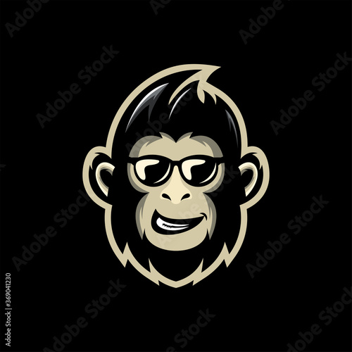 awesome cool monkey logo illustrator
