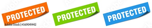 protected paper peeler sign set. protected sticker