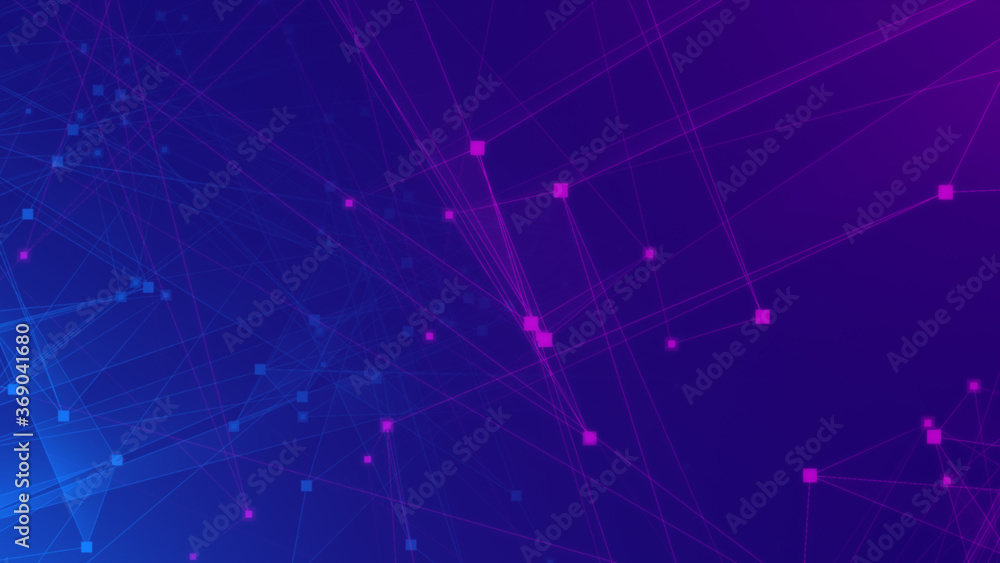 Abstract purple violet and blue polygon tech network with connect technology background. Abstract dots and lines texture background. 3d rendering. Abstract purple violet and blue polygon tech network with connect technology background. Abstract dots and lines texture background. 3d rendering.