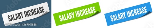 salary increase paper peeler sign set. salary increase sticker
