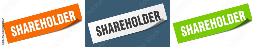 shareholder paper peeler sign set. shareholder sticker
