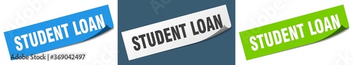 student loan paper peeler sign set. student loan sticker