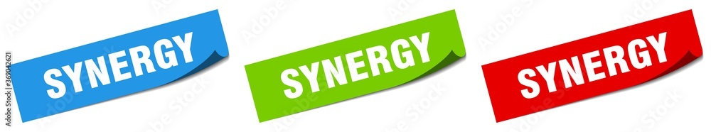 synergy paper peeler sign set. synergy sticker