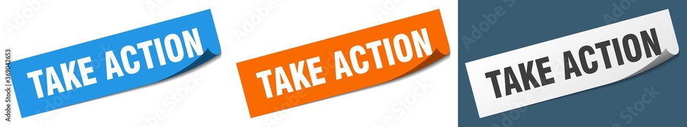 take action paper peeler sign set. take action sticker take action paper peeler sign set. take action sticker