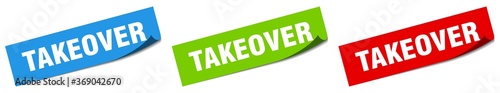 takeover paper peeler sign set. takeover sticker