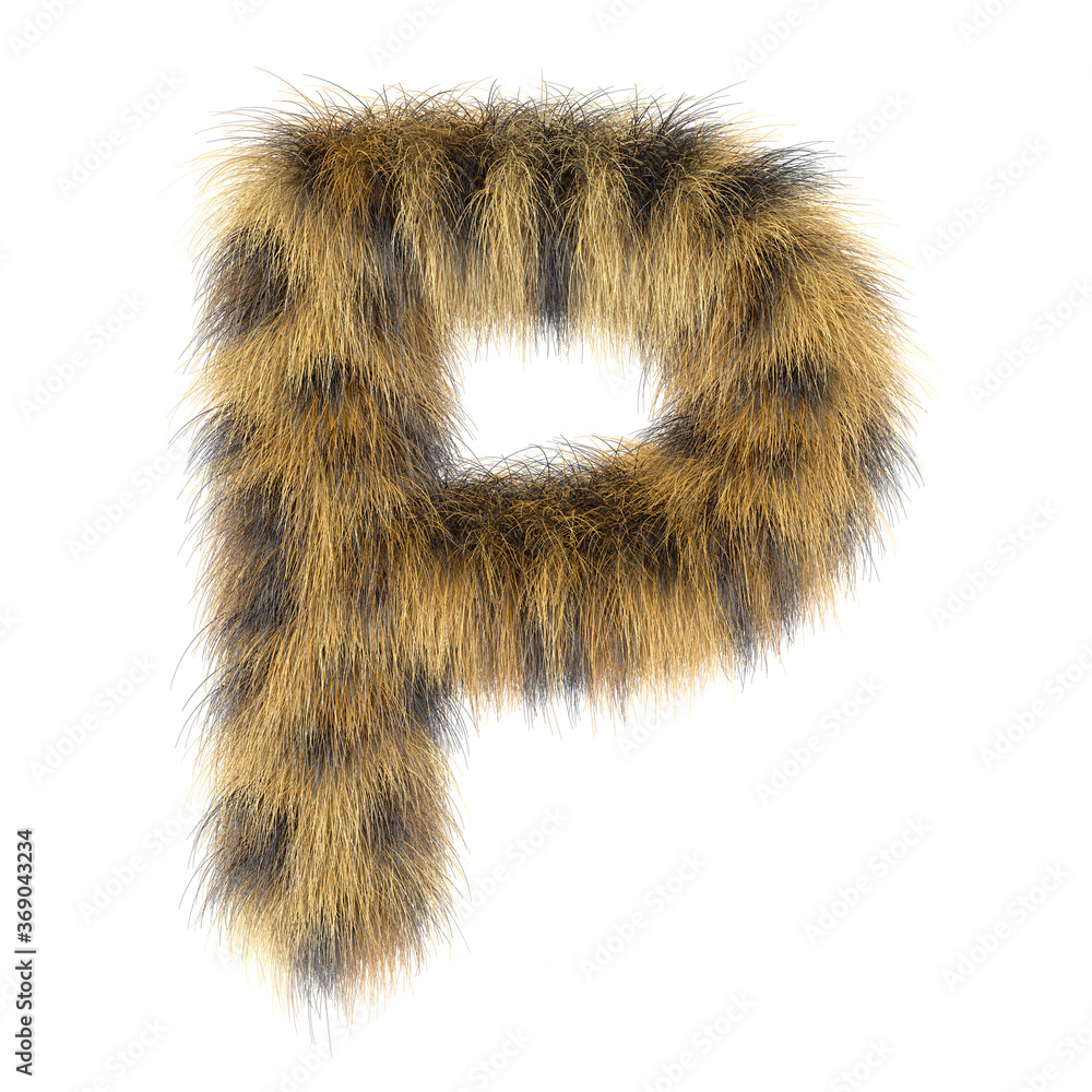 3d Leopard creative funny cute fur letter P 3d Leopard creative funny cute fur letter P