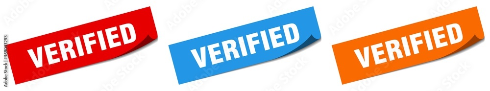 verified paper peeler sign set. verified sticker verified paper peeler sign set. verified sticker