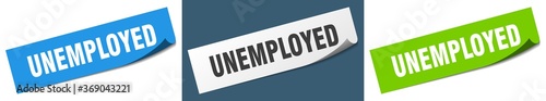 unemployed paper peeler sign set. unemployed sticker