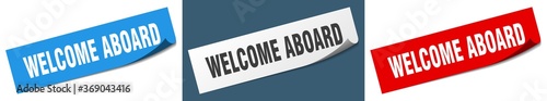 welcome aboard paper peeler sign set. welcome aboard sticker