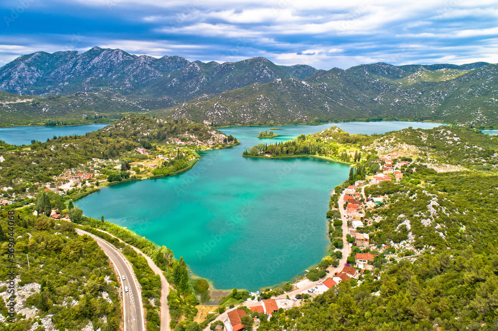 Bacina lakes landscape aerial view