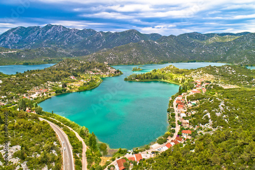 Bacina lakes landscape aerial view