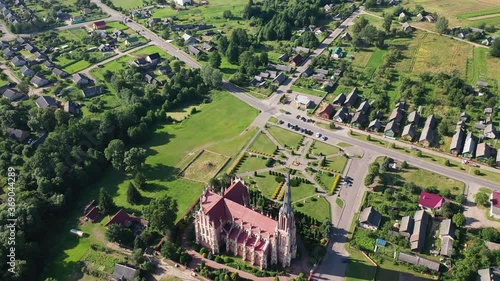 Old retro Church of the Holy Trinity in Gerviaty, Grodno region, Belarus photo