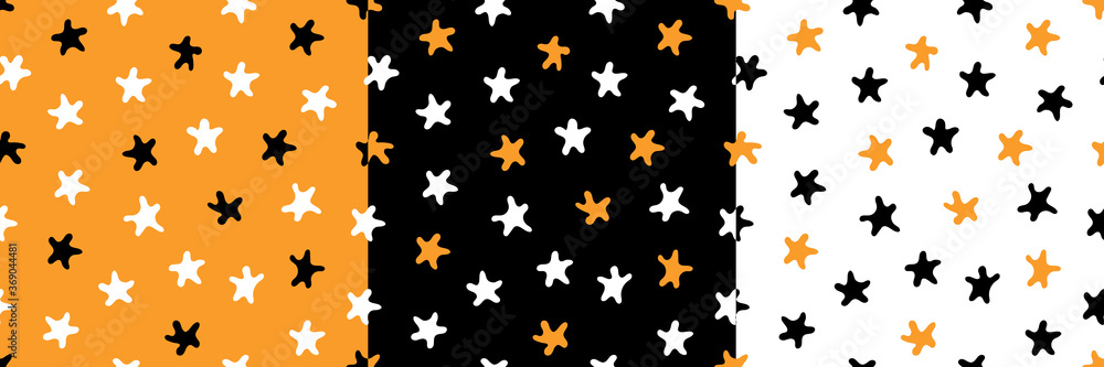 Set of seamless pattern with stars. Vector illustration. Abstract decorative elements on the background. For backdrops decoration, cards, wallpaper, textile, fabric, wrappers, additions to the design. Set of seamless pattern with stars. Vector illustration. Abstract decorative elements on the background. For backdrops decoration, cards, wallpaper, textile, fabric, wrappers, additions to the design.