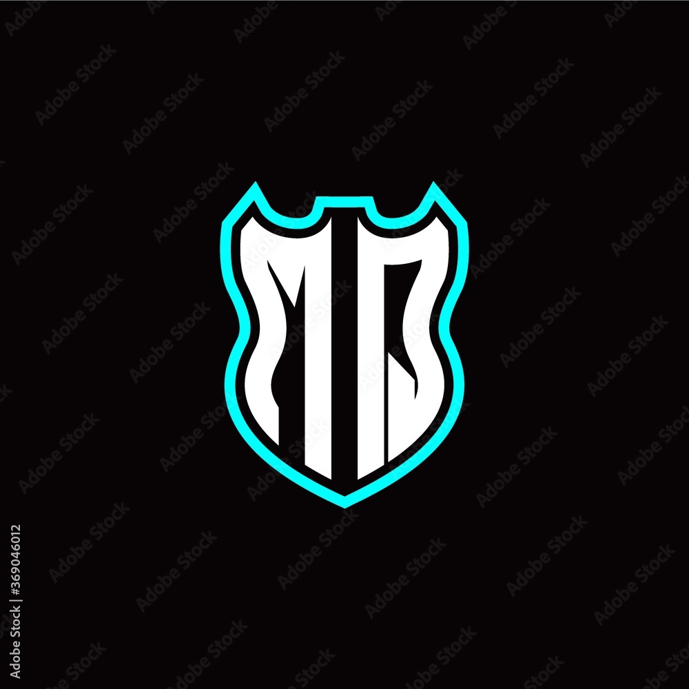 M Q initial logo design with shield shape M Q initial logo design with shield shape