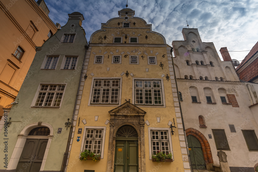 The Three Brothers, three medieval houses in row and the oldest dwelling iin Riga, Latvia. Part of the UNESCO World Heritage old town of Rga.
