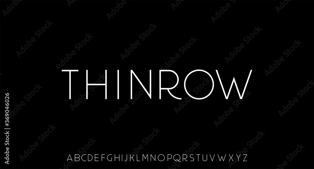 THINROW , thin modern font vector display typeface