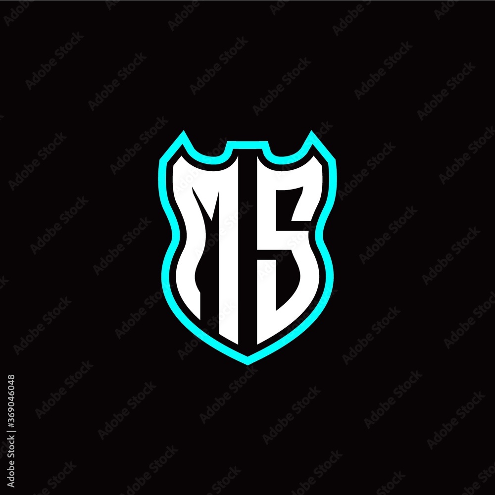 M S initial logo design with shield shape M S initial logo design with shield shape