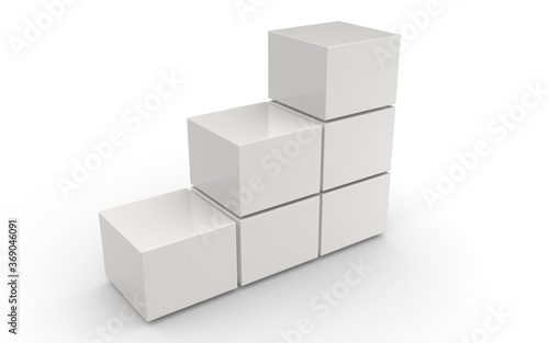 3D white box on white background