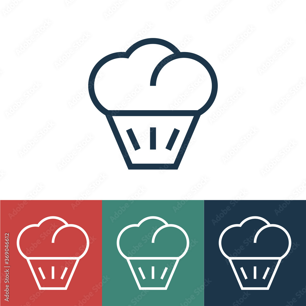 Linear vector icon with cupcake Linear vector icon with cupcake