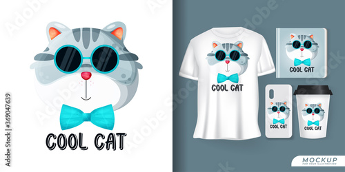 cute cat poster and merchandising