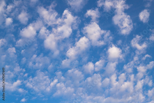 Blue sky and white clouds.