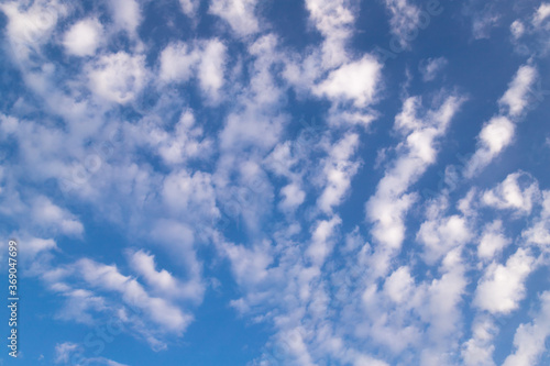 Blue sky and white clouds.