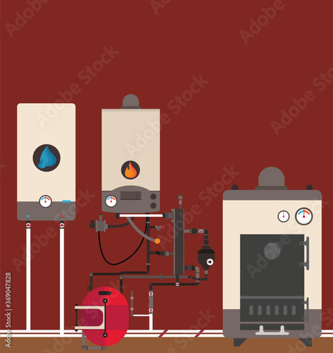 central heating system in black house