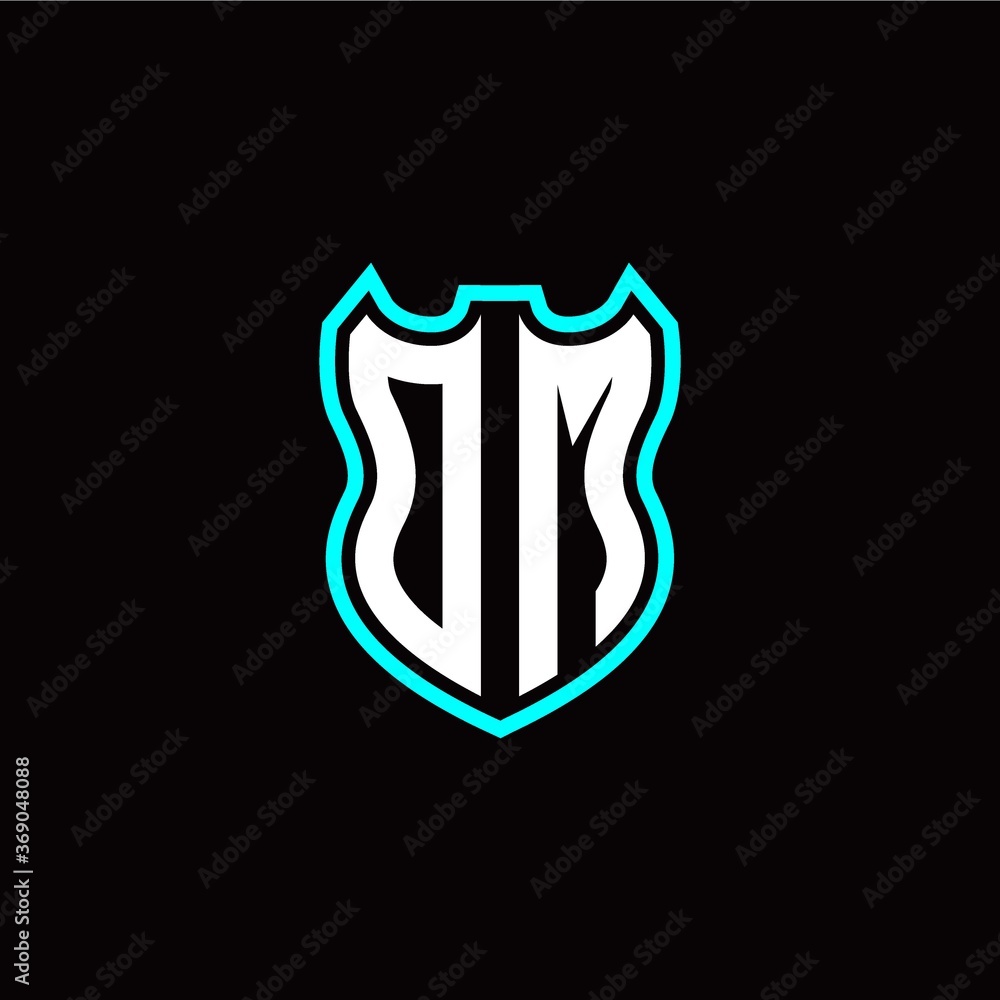 O M initial logo design with shield shape O M initial logo design with shield shape