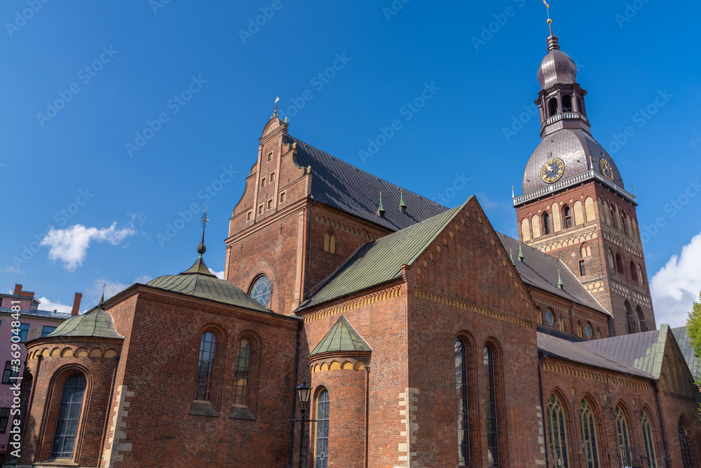 Fototapeta premium Riga Cathedral (Cathedral Church of Saint Mary), is the Evangelical Lutheran church of Riga, Latvia and of its most recognizable landmarks.