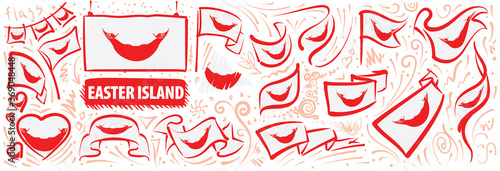 Vector set of the national flag of Easter Island in various creative designs