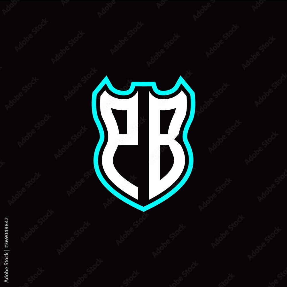 P B initial logo design with shield shape P B initial logo design with shield shape